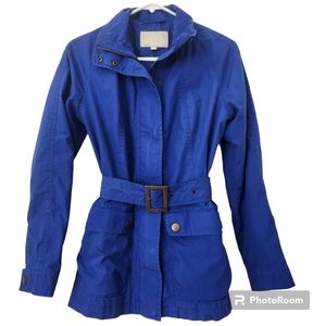 Banana Republic Womens Blue Light Weight Belted Cotton Parachute Parka S